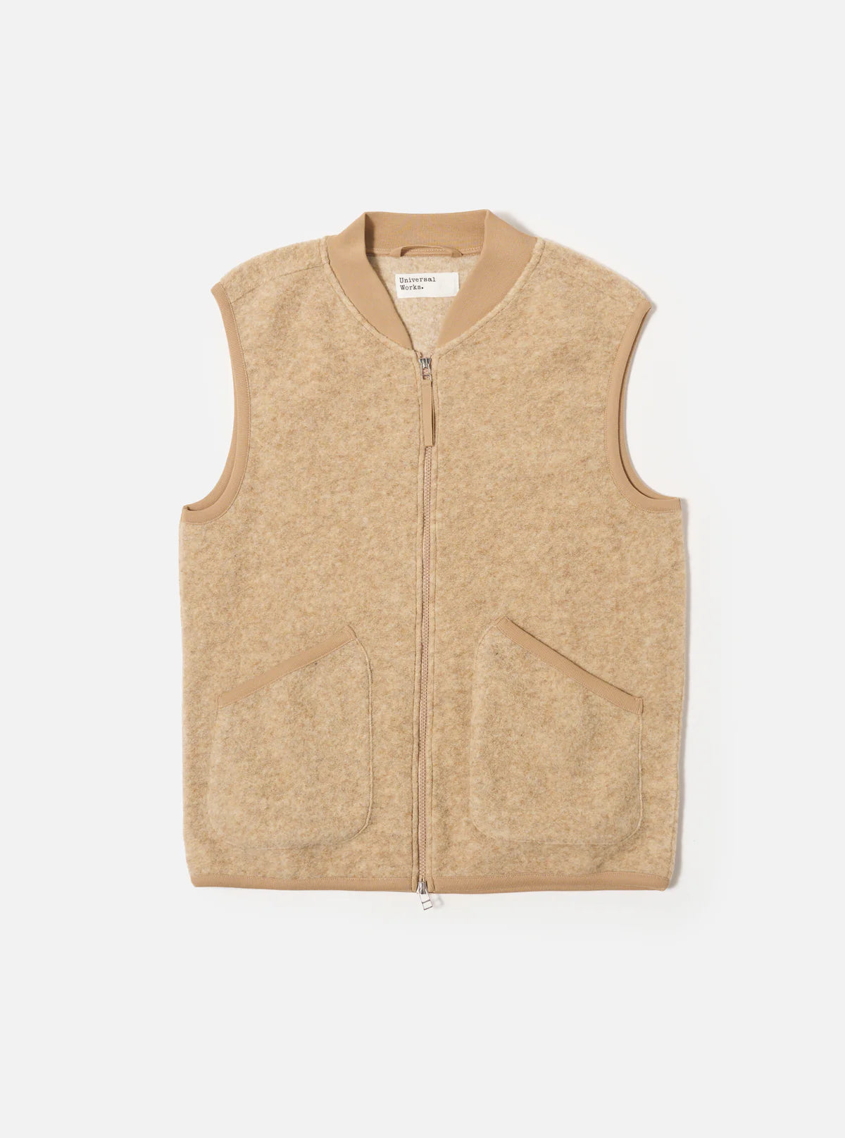 Fawn Wool Fleece Zip Waistcoat