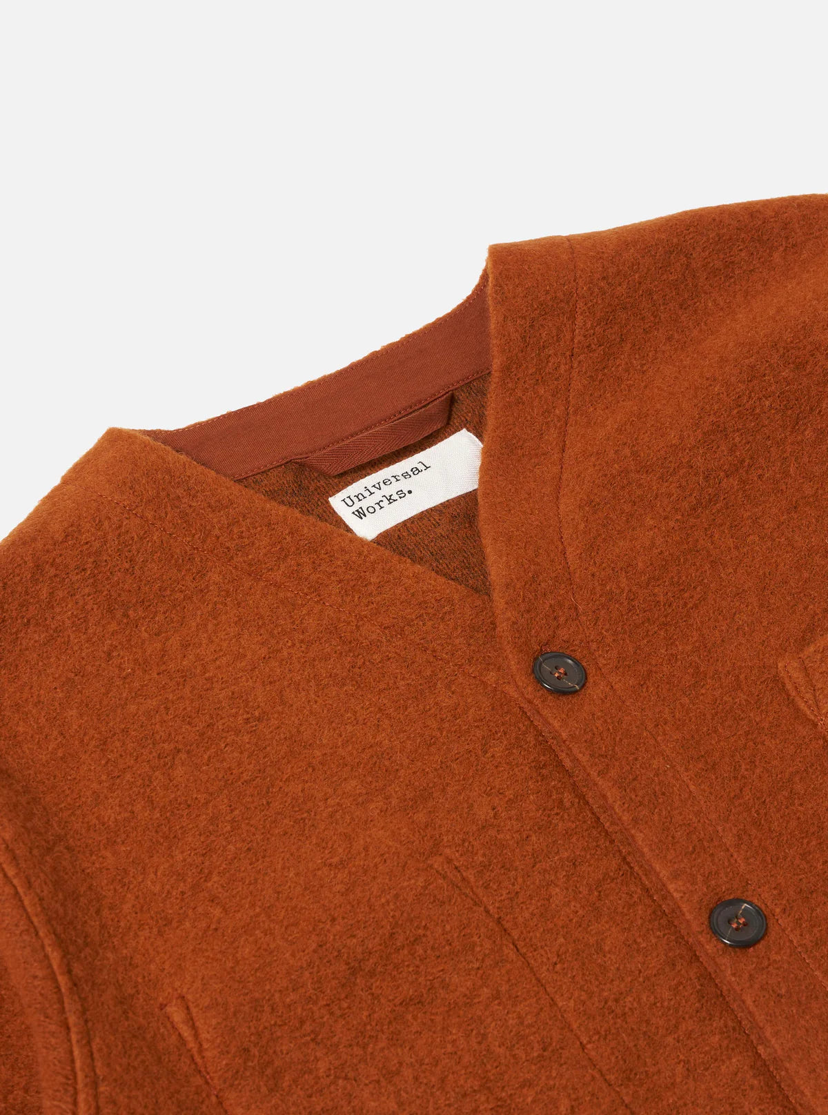 Rust Wool Fleece Cardigan