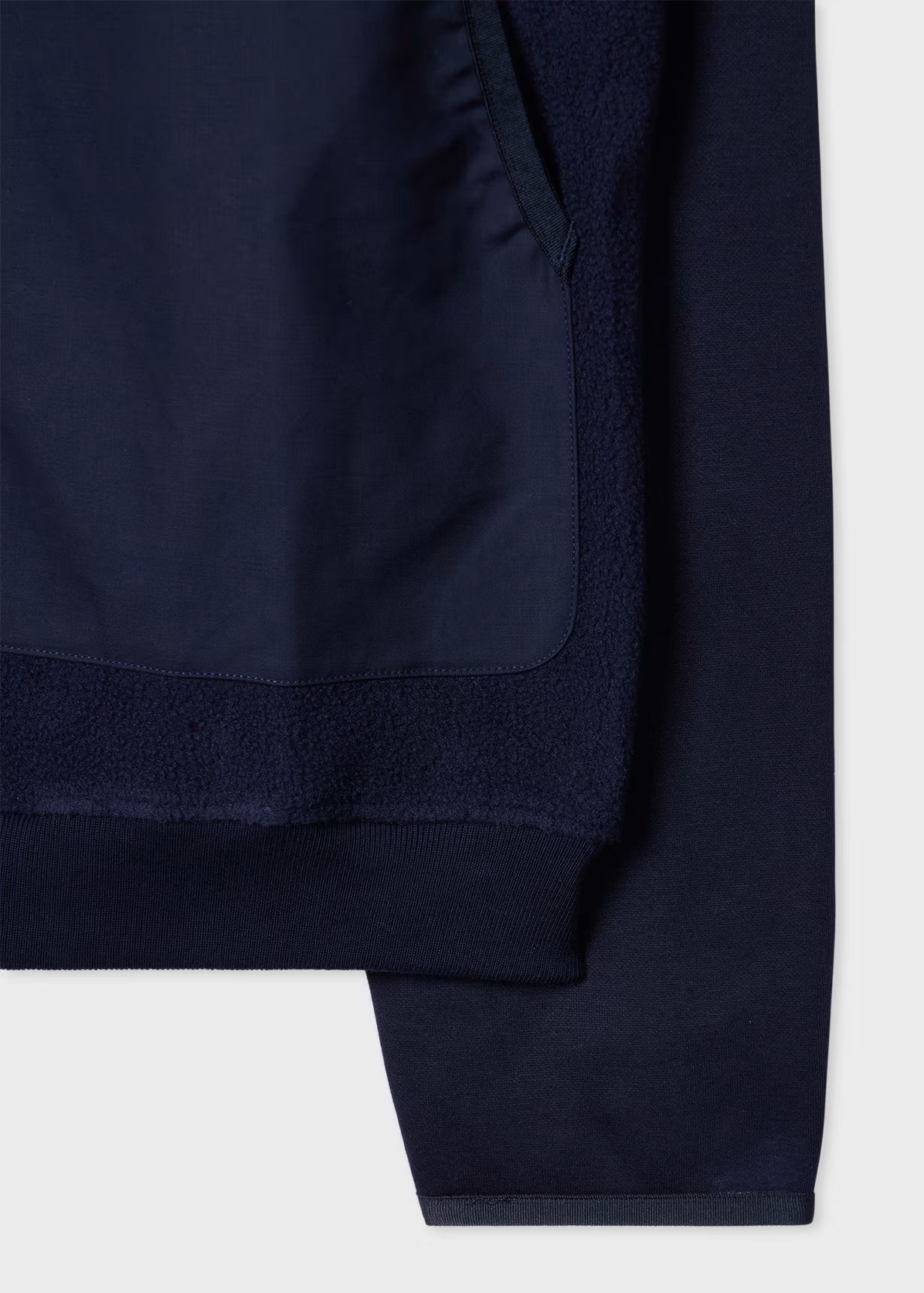 Navy Fleece-Panel Zip Sweatshirt