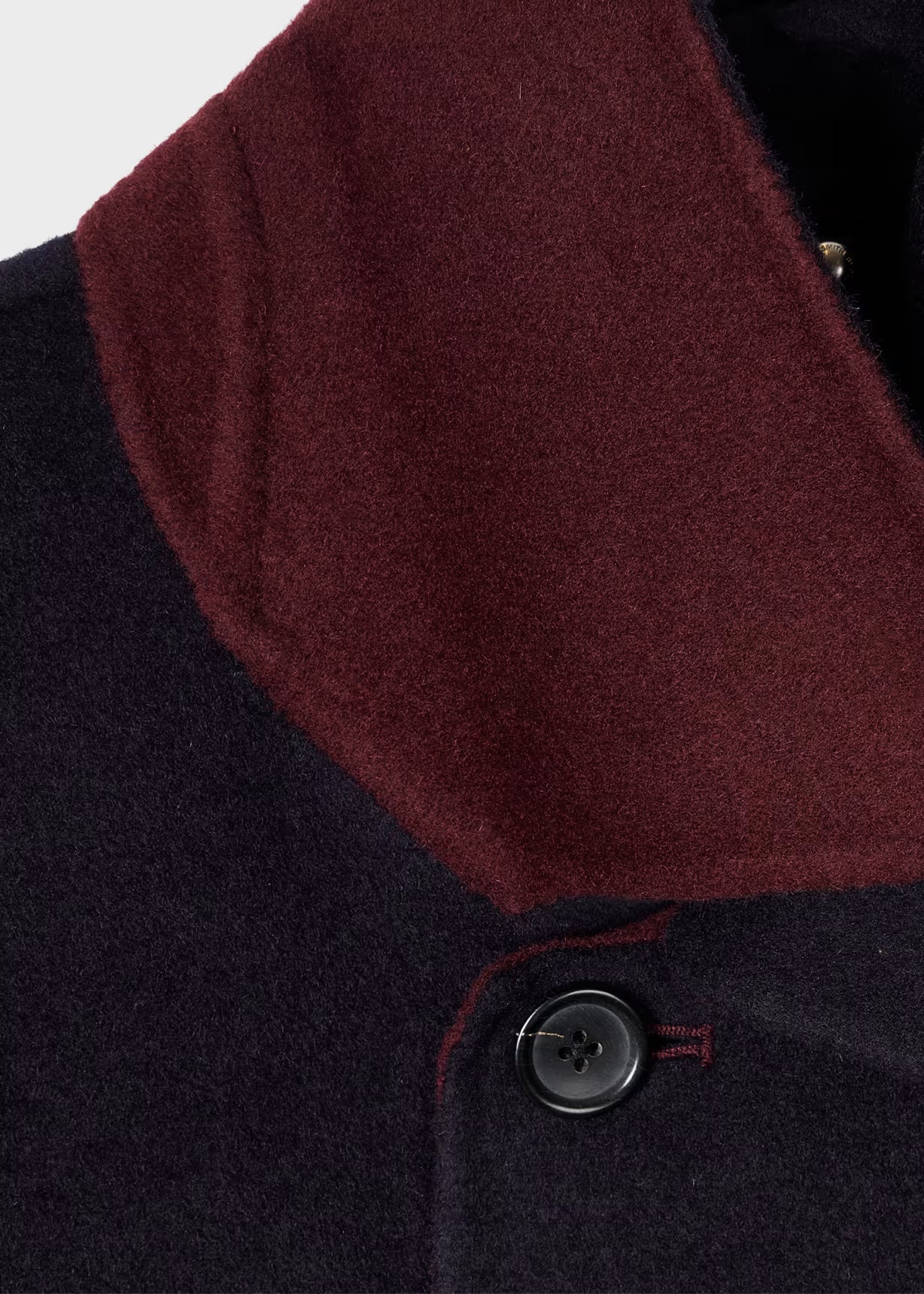 Navy Double-Face Wool-Blend Short Coat