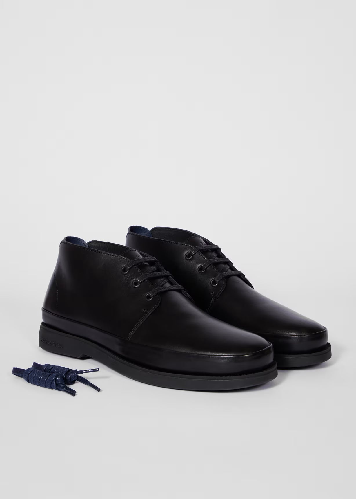Black Leather 'Crane' Chukka Boots