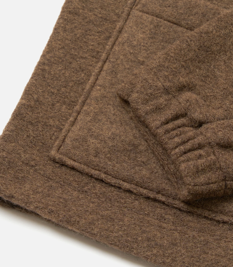 Brown Marl Wool Fleece Rams Jacket