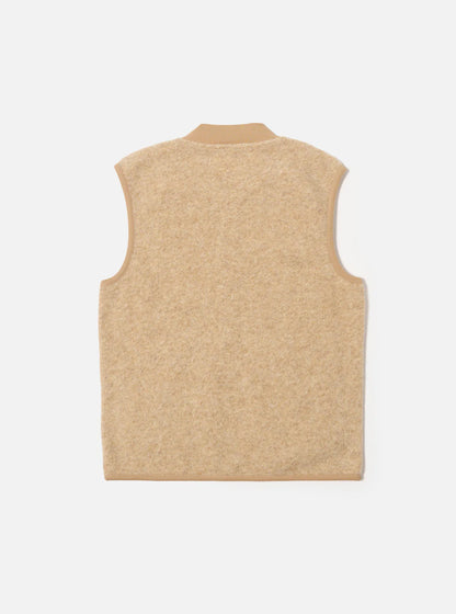 Fawn Wool Fleece Zip Waistcoat