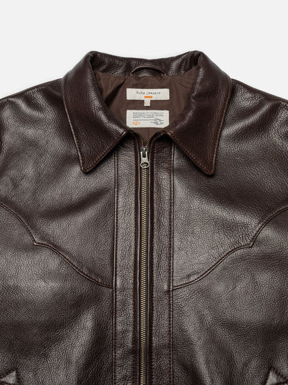 Joppe Western Leather Jacket Brown