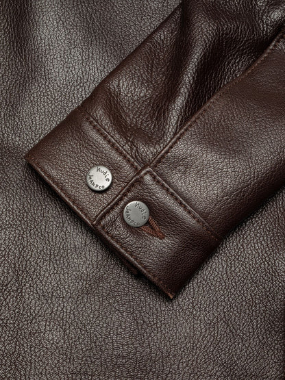 Joppe Western Leather Jacket Brown
