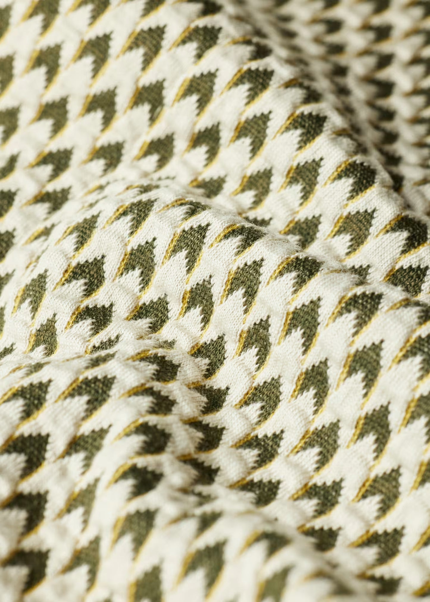 Khaki Cotton-Blend Jacquard Cardigan