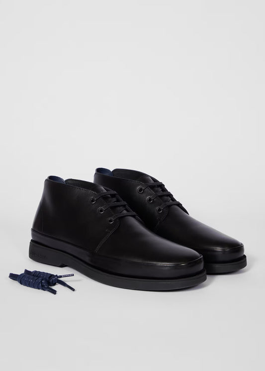 Black Leather 'Crane' Chukka Boots