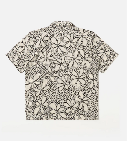 Ecru/Black Kantha Flower Road Shirt