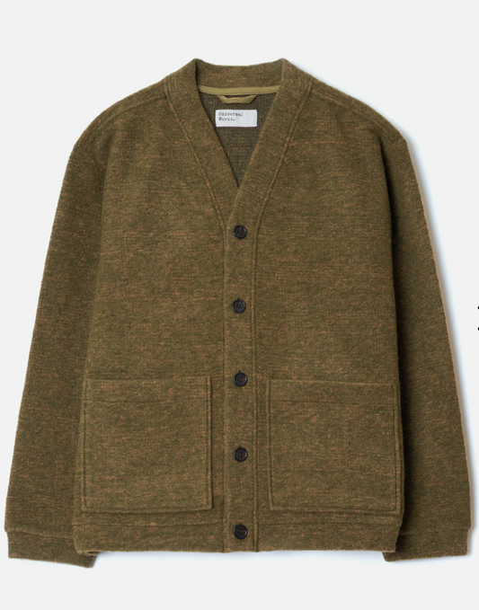 Olive Wool Mix Knit Advance Cardigan