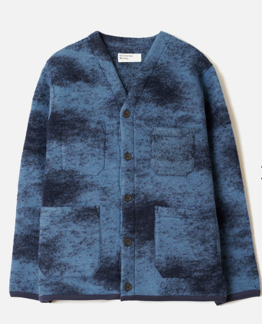 Blue Cloud Camo Knit Cardigan