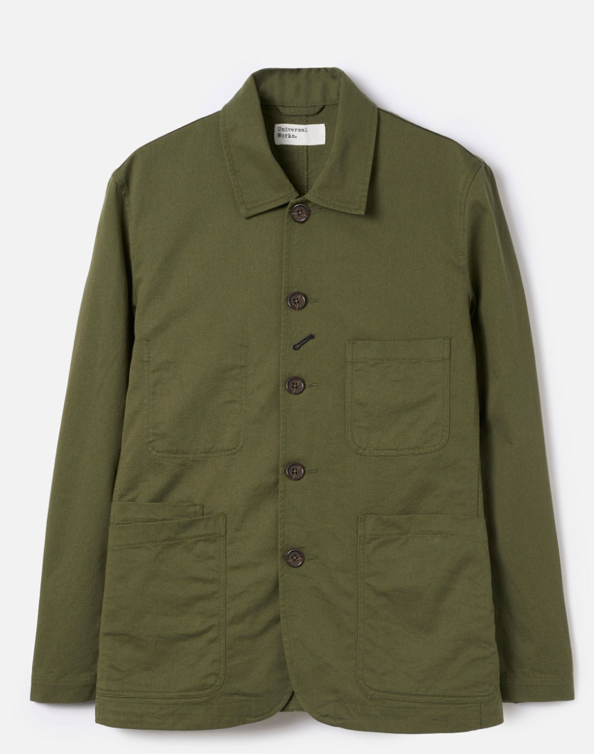 Bakers Jacket Olive Green Twill