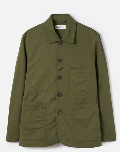 Bakers Jacket Olive Green Twill