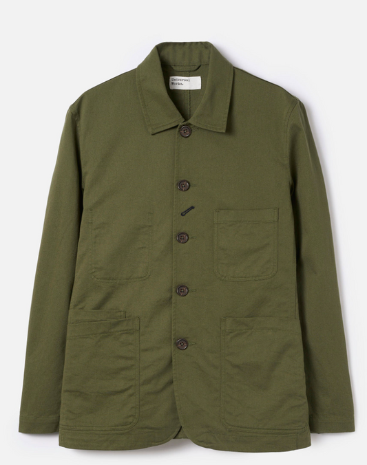 Bakers Jacket Olive Green Twill