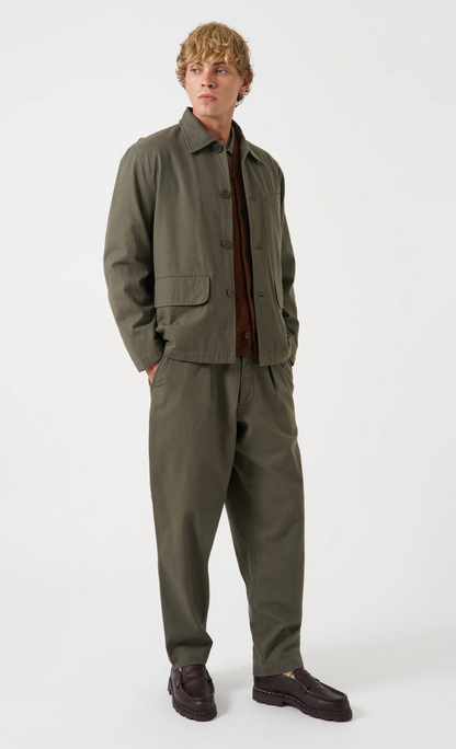 Olive Brushed Moleskin Franck Jacket