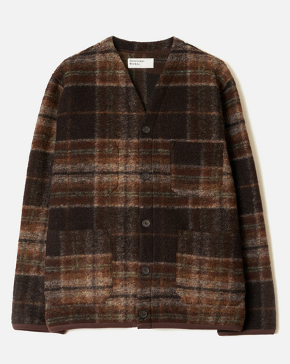 Brown Pino Wool Fleece Cardigan