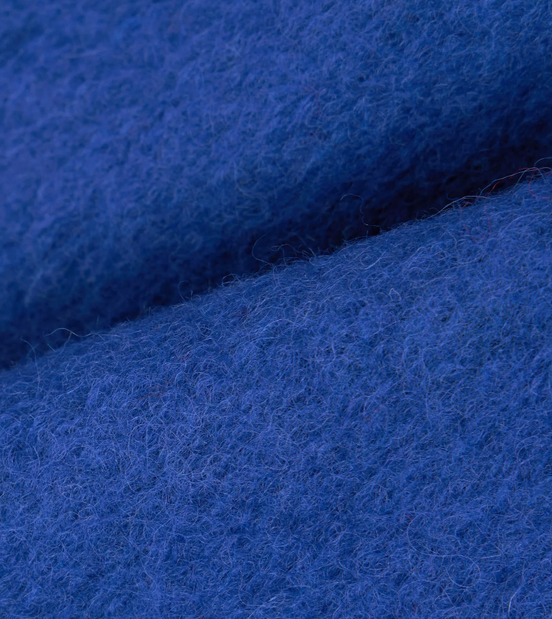 Blue Wool Fleece Cardigan
