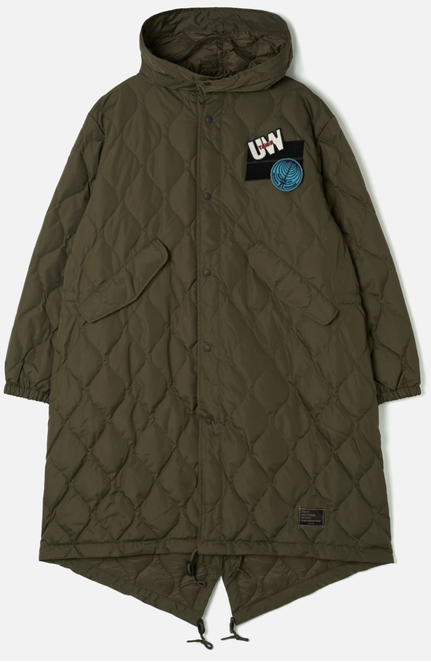 TAION x Universal Works Olive Military Hard Shell Down Mod Parka