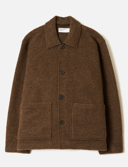 Brown Marl Wool Fleece Rams Jacket