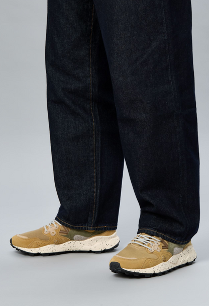 YAMANO MEN'S BEIGE & GREEN TRAINERS