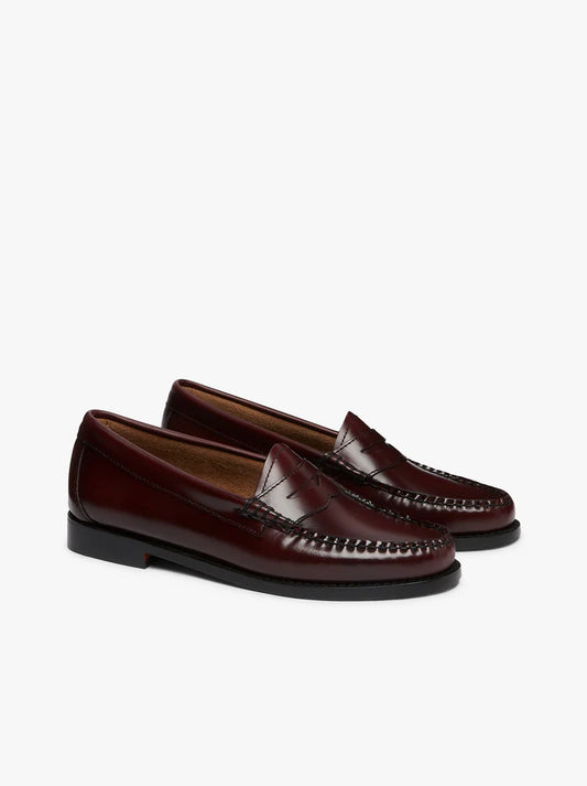 Womens Larson Penny Loafers Wine Leather